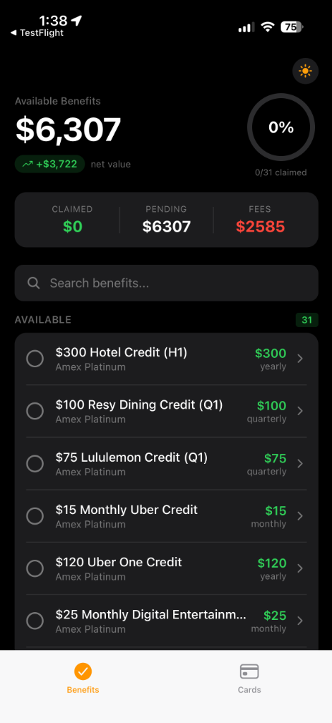 Perk Pilot App Screenshot